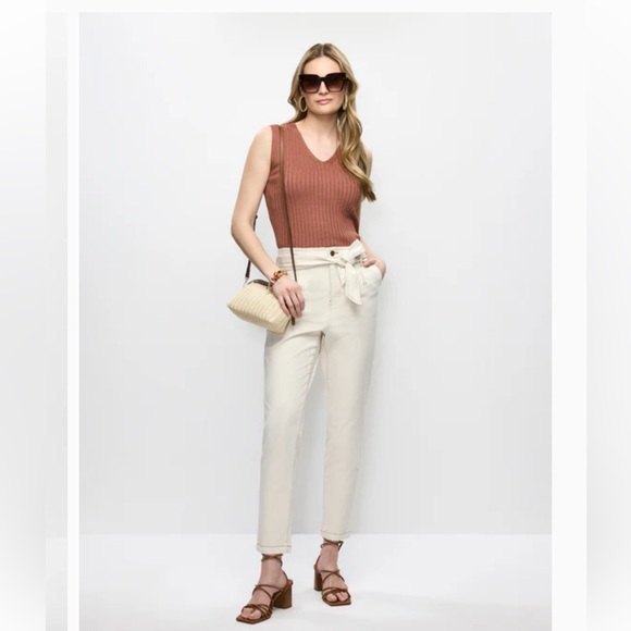 Tie-Waist Tapered Jeans 12 - Picture 9 of 11